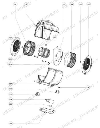 Взрыв-схема вытяжки Juno Electrolux JDI8670E - Схема узла Section 3